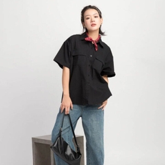 Áo sơ mi oversize tay ngắn