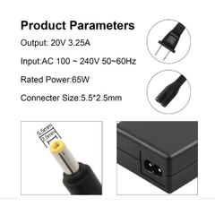 Sạc Dành Cho Laptop Lenovo G400 G410 G430 G530 Y410 Y430 Y450 Y510 65W 19V-3.42A 5.5*2.5mm ĐẦU LỚN Zin New