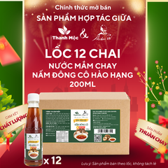Lốc 12 Chai Nước Mắm Chay Nấm Đông Cô Hảo Hạng 200ml