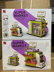 Quầy tính tiền siêu thị mini mã 668-124 Màu Xanh