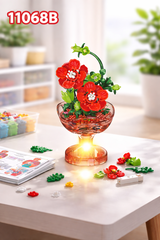 Bộ xếp hình cốc HOA phát sáng mã 11068B (Bán lốc 6 hộp)