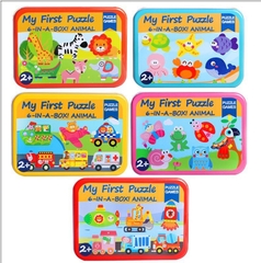 Chỉ bán nguyên thùng-Đồ chơi ghép hình hộp sắt 6in1