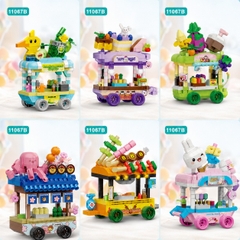 Bộ xếp hình quầy ăn vặt mini mã 11067B (bán khay 12 hộp)