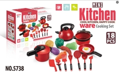 Bộ nấu ăn 18pcs HỒNG mã 5738