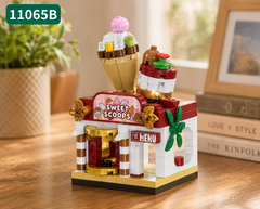 Bộ xếp hình phố ẩm thực mini mã 11065B (bán khay 12 hộp)