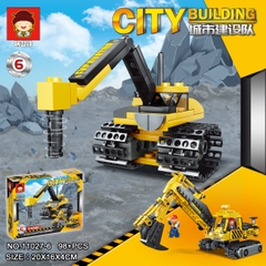 Bộ xếp hình đội công trình 9 mẫu mã 11027B (Bán lốc 8 bộ)