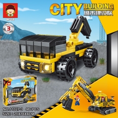 Bộ xếp hình đội công trình 9 mẫu mã 11027B (Bán lốc 8 bộ)
