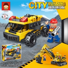 Bộ xếp hình đội công trình 9 mẫu mã 11027B (Bán lốc 8 bộ)
