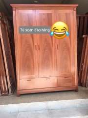 Tủ áo gỗ xoan đào cánh Phẳng