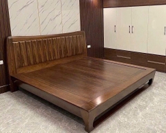 giường chân quỳ gỗ vơ nia óc chó MS54