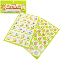 Stickers Gấu & Trà Sữa