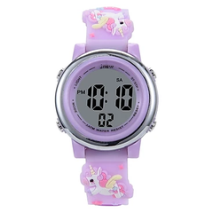 Đồng Hồ Đeo Tay Cho Bé Dây Silicone Jnew Chống Thấm Nước Unicorn Hình Nổi Dễ Thương