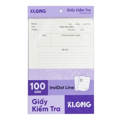 Giấy Kiểm Tra K.Long InviDot Line cấp 2, 3 B5 280 (20 tờ kép/tập)