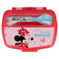 Bộ Hộp Đựng Cơm Kèm Thìa Dĩa Minnie Electric Doll 18809