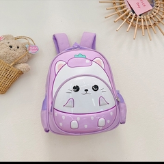 Ba Lô Mẫu Giáo 3D - Hình Mèo Màu Tím