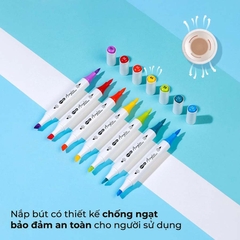 Bút Lông Màu Colokit Acrylic Markers 2 Đầu ACM-C002 24 Màu