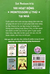 Nuôi Dạy Con Theo Phương Pháp Montessori - Sách Montessori Bỏ Túi - 100 Hoạt Động Montessori Lí Thú Tại Nhà