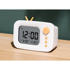 Đồng Hồ Để Bàn Deli LE104 Trắng