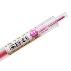 Combo 5 Bút Gel Bấm Deli EG118-PK Màu Hồng 0.5mm