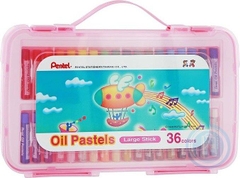 Bút Sáp Dầu Pentel 36 Màu Hộp Nhựa Hồng GHTP36