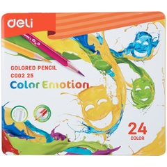 Bút Chì Deli 24 Màu Hộp Sắt Emotion EC00225