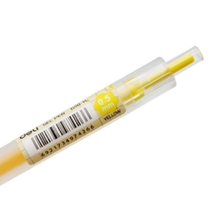 Bút Gel Bấm Deli 0.5mm EG118-YL Màu Vàng
