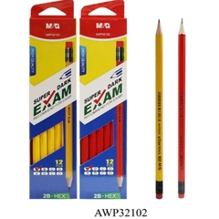 Bút Chì Gỗ 2B Có Tẩy Thân Màu Vàng, Đỏ AWP32102