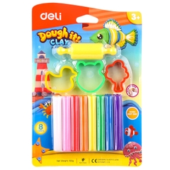 Bộ Đất Nặn Deli 8 Màu+Khuôn ED75021