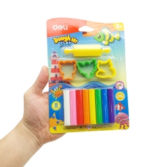 Bộ Đất Nặn Deli 8 Màu+Khuôn ED75021