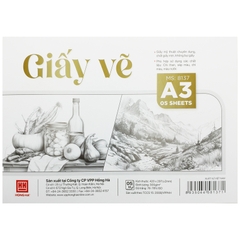Giấy Vẽ A3 Hồng Hà 8117 300gms (5T/Tập)