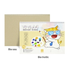 Vở Vẽ Lò Xo Hồng Hà Meow A4 8153 (20 Tờ)