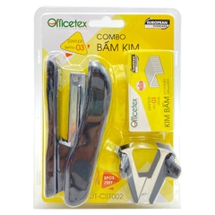 Combo Bấm Kim Officetex OT-CST002 (1 Bấm Kim, 1 Gỡ Kim, 1 Hộp Kim Bấm)