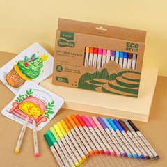 Bút Lông Màu Colorkit Fiber Pen Eco Style FP-C012/ECO (20 Màu)