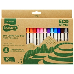 Bút Lông Màu Colorkit Fiber Pen Eco Style FP-C012/ECO (20 Màu)