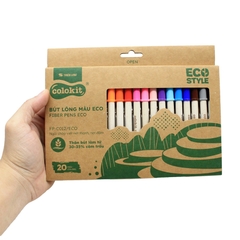 Bút Lông Màu Colorkit Fiber Pen Eco Style FP-C012/ECO (20 Màu)