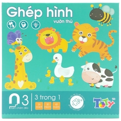Đồ Chơi Bộ Ghép Hình Vườn Thú Toty 3 Trong 1 LZ07