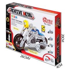 Đồ Chơi Giáo Dục Stem - Metal Bricks 5In1 - 5 Xe Mô Tô Biến Hình