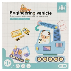 Đồ Chơi Nam Châm - Ghép Hình Xe Công Trình - Xe Công Trình Engineering Vehicle - Wisdom Cool Fort 2021
