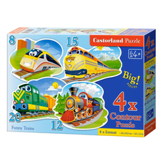 Đồ Chơi Xếp Hình Puzzle Đoàn Tàu Vui Vẻ 4 Bộ Mảnh Castorland B-043033