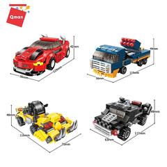 Đồ Chơi Xếp Hình Qman 3305-1,3305-2,3305-3,3305-4: Tổ Hợp Người Máy Biến Hình
