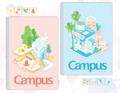 Vở Kẻ Ngang Campus 7386 Có Chấm Isometric 80 Trang