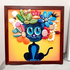 Tranh Sỏi Arcylic - Chú Mèo Và Hoa Xuân - ADC141