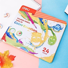 Bút Chì Deli 24 Màu Hộp Sắt Emotion EC00225