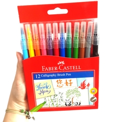 Bút Thư Pháp CALLIGRAPHY Đầu Cọ Faber-Castell 551512 (12 Màu/hộp)