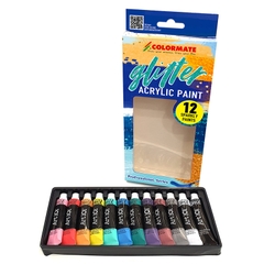 Hộp Giấy 12 Tuýp Glitter Acrylic Paint Colormate 11970