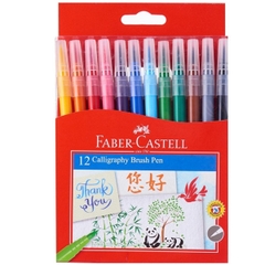 Bút Thư Pháp CALLIGRAPHY Đầu Cọ Faber-Castell 551512 (12 Màu/hộp)