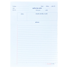 Giấy Kiểm Tra Cấp 2 - 2005 (25 Tờ)