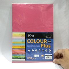 Bìa Màu A4 10 Tờ CAMPAP CR36566 DL180 gsm - Màu Hồng Đậm