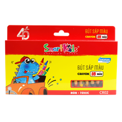Bút Sáp Màu Smartkids Dino 18 Màu CR02