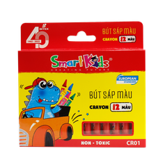 Bút Sáp Màu Smartkids Dino 12 Màu CR01